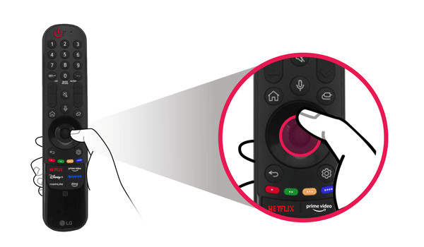 TV remote long-press OK/Select button demonstration